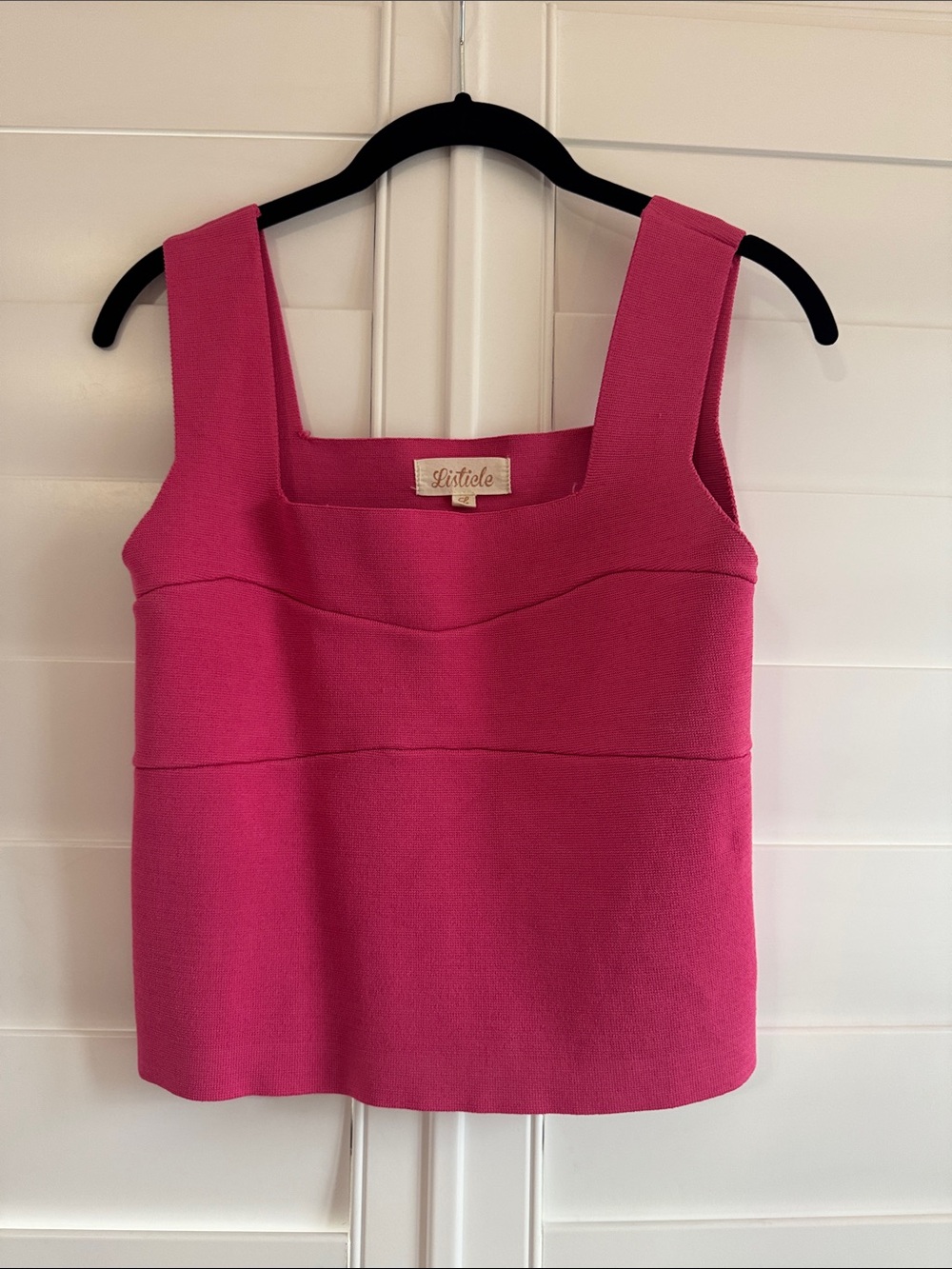 Listicle Vibrant Pink Square Neck Tank